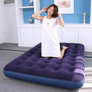 Single Inflatable Airbed 186x96cm Easy Inflate Flocked Air Mattress for Camping Guests