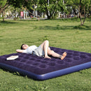 Single Inflatable Airbed 186x96cm Easy Inflate Flocked Air Mattress for Camping Guests