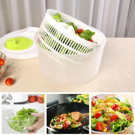 Large Salad Spinner 3L Vegetable Washer Dryer Bowl for Lettuce Spinach Broccoli