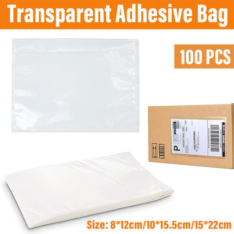 Plastic Bags 100PCS Transparent Zip Lock Clear Resealable Storage Packaging - 15x22cm