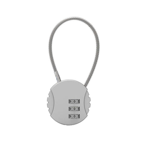 Combination Lock Padlock Locker 3 Digit Security Bike Suitcase Luggage Bag - Grey