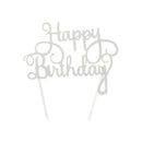 Happy Birthday Cake Topper Colour Printed Acrylic Party Decorations - Gold-Long Strip