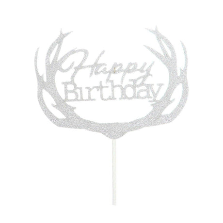 Happy Birthday Cake Topper Colour Printed Acrylic Party Decorations - Gold-Long Strip