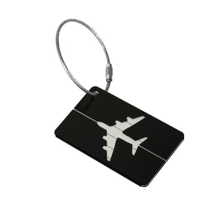 Luggage Tag Aluminum Travel Baggage Suitcase Identity Address Name Label Cards - Black