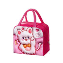 Cute 3D Cartoon Insulated Lunch Bag Oxford Fabric Bento Tote for School Use - Orange Tiger