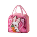 Cute 3D Cartoon Insulated Lunch Bag Oxford Fabric Bento Tote for School Use - Orange Tiger
