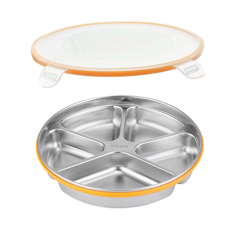 Multi Compartment Lunch Box with Lid Five Compartments Food Storage Fruit Plate