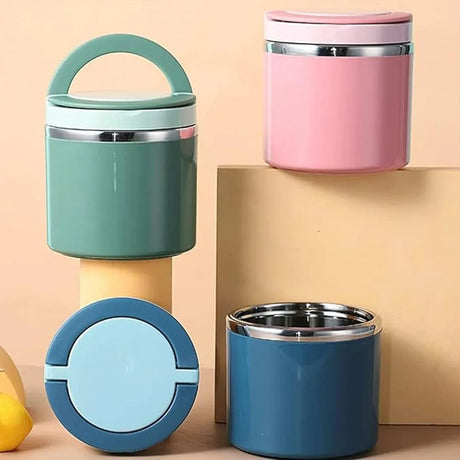 1L Large Capacity Stainless Steel Insulated Lunch Box Food Container Durable - Green