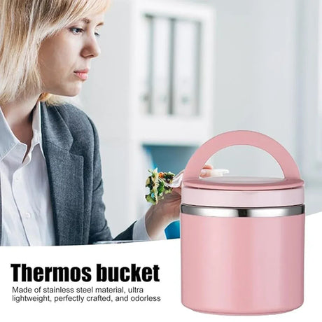 1L Large Capacity Stainless Steel Insulated Lunch Box Food Container Durable - Green
