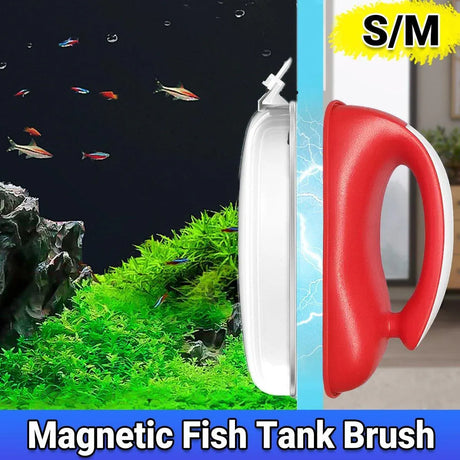 Double-Sided Aquarium Glass Cleaner Brush for Fish Tank Algae Removal S/M Size - M