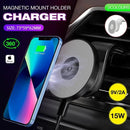 Wireless 15W Magnetic Car Mount Holder Charger For Iphone 13 12 Pro Max Magsafe - White