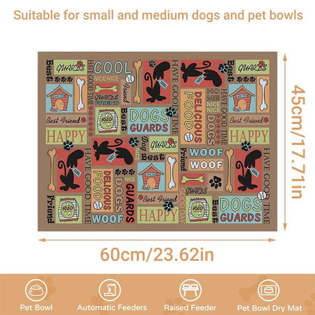 Waterproof Pet Floor Mat Carpet For Dog Cage Feeding Area Anti Slip Washable - Dog-Brown
