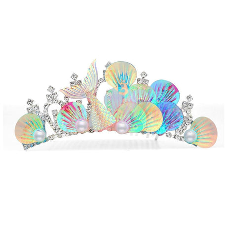 Mermaid Plug Comb Headband Princess Crown Hair Accessories for Girls and Women