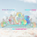 Mermaid Plug Comb Headband Princess Crown Hair Accessories for Girls and Women
