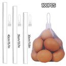 100pcs Nylon Mesh Bag Egg Storage Close Eye Plastic Mesh for Fruits Vegetables - 40cm