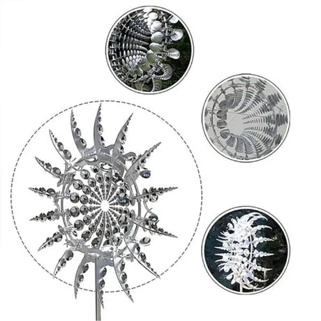 98CM Kinetic Metal Wind Spinner Garden Windmill Outdoor Sculpture Decoration