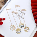 Metal Rabbit Bookmark Tassel Book Pendant Retro Clip School Office Supplies Gift - Cat