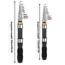 Portable Mini Fishing Rod Fishing Gear Compact Travel Rods for Outdoor Sports - 235cm