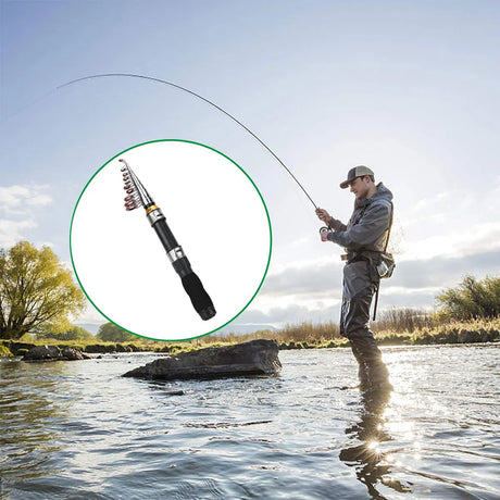 Portable Mini Fishing Rod Fishing Gear Compact Travel Rods for Outdoor Sports - 235cm