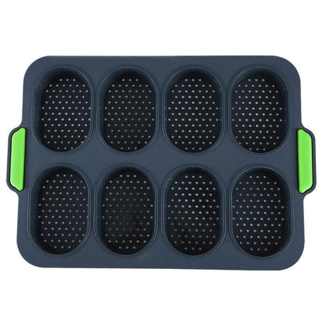Silicone Cake Mould Oval 8 Compartment Non Stick Baking Pan Kitchen Tools Set