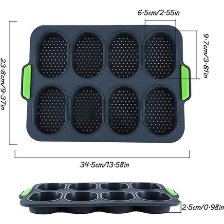 Silicone Cake Mould Oval 8 Compartment Non Stick Baking Pan Kitchen Tools Set