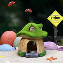 Aquarium Moss Mushroom House Aquascape Crafts Fish Shrimp Hiding Decoration - House With Window