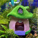 Aquarium Moss Mushroom House Aquascape Crafts Fish Shrimp Hiding Decoration - House With Window