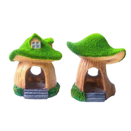 Aquarium Moss Mushroom House Aquascape Crafts Fish Shrimp Hiding Decoration - House With Window