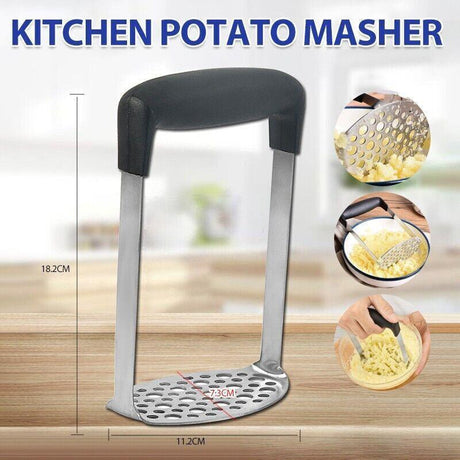 Potato Masher Vegetable Tool Stainless Steel Heat Kitchen Resistant Press Rice A