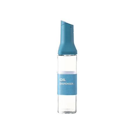 Premium Kitchen Oil Dispenser Bottle Glass Olive Oil Cruet Leakproof Small Clear - Blue