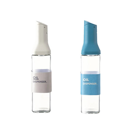 Premium Kitchen Oil Dispenser Bottle Glass Olive Oil Cruet Leakproof Small Clear - Blue
