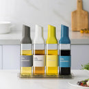 Premium Kitchen Oil Dispenser Bottle Glass Olive Oil Cruet Leakproof Small Clear - Blue