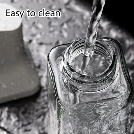 Premium Kitchen Oil Dispenser Bottle Glass Olive Oil Cruet Leakproof Small Clear - Grey