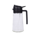 2-in-1 470ml Glass Oil Bottle Spray Pour Automatic Pressure Control Kitchen Tool - Black