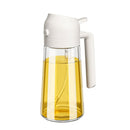2-in-1 470ml Glass Oil Bottle Spray Pour Automatic Pressure Control Kitchen Tool - Black