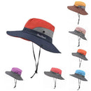 Women Wide Brim Ponytail Hat Sun Protect Visor Summer Beach Cap Anti Uv Floppy - Orange