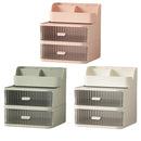 Drawer Storage Box Stationery Cosmetic Organizer Multi Purpose Desktop Holder - Green