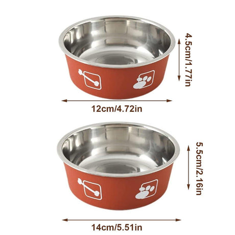 Stainless Steel Pet Bowl Hanging Cat Food Water Bowl Durable for Dogs and Cats - Black-14cm