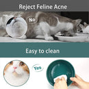 Ceramic Pet Bowl Double Cat Food Bowl Dog Water Bowl Feeding Drinking Bowl Set - Black