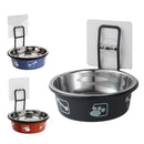 Stainless Steel Pet Bowl Hanging Cat Food Water Bowl Durable for Dogs and Cats - Red-12cm