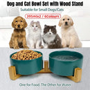 Ceramic Pet Bowl Double Cat Food Bowl Dog Water Bowl Feeding Drinking Bowl Set - White