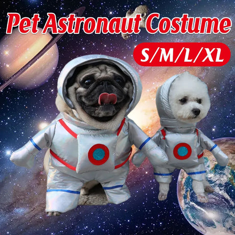 Dog Astronaut Costume Pet Space Suit Funny Halloween Outfit Puppy Clothes Use - XL