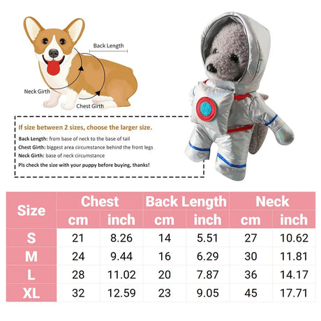 Dog Astronaut Costume Pet Space Suit Funny Halloween Outfit Puppy Clothes Use - XL
