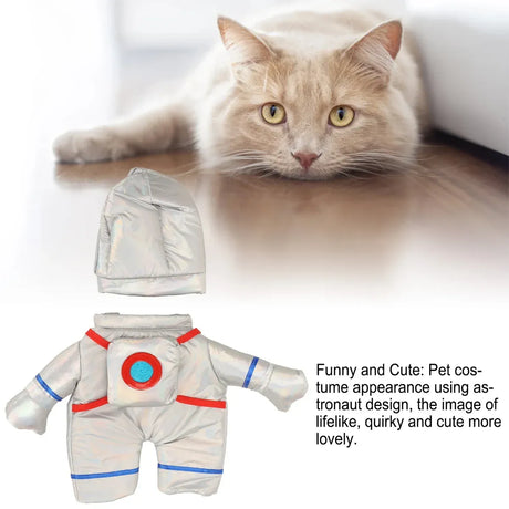Dog Astronaut Costume Pet Space Suit Funny Halloween Outfit Puppy Clothes Use - XL