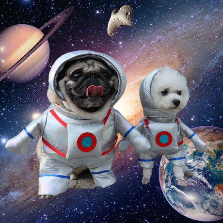 Dog Astronaut Costume Pet Space Suit Funny Halloween Outfit Puppy Clothes Use - XL