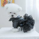 Pet Dog Cat Clothes Autumn Winter Fashion Sequin Small Leather Skirt Outfit - XL