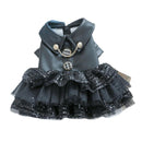 Pet Dog Cat Clothes Autumn Winter Fashion Sequin Small Leather Skirt Outfit - XL