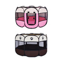 Pet Fence Indoor Cat Dog Tent Octagonal Fence Portable Foldable Cage Kennel - S-Pink