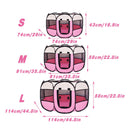 Pet Fence Indoor Cat Dog Tent Octagonal Fence Portable Foldable Cage Kennel - S-Pink