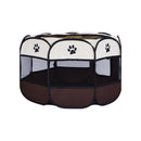 Pet Fence Indoor Cat Dog Tent Octagonal Fence Portable Foldable Cage Kennel - S-Pink